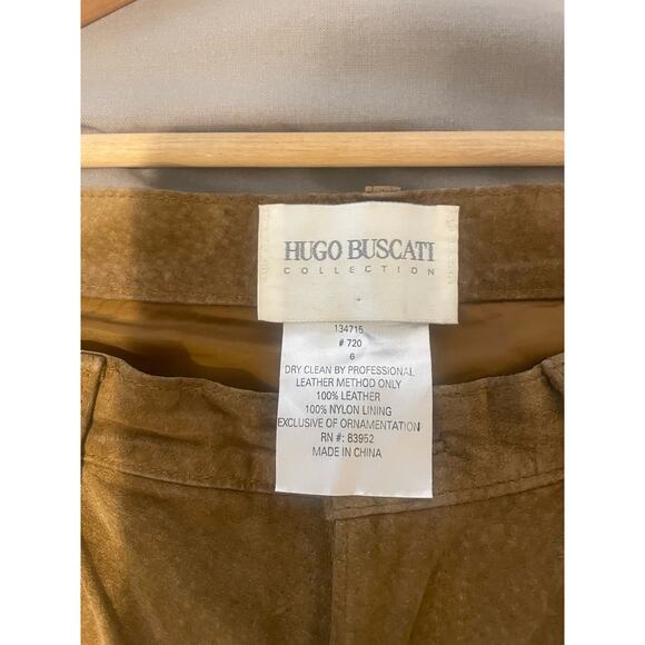 Hugo Buscati - Suede Leather Pants / size 6 / Brown - Picture 7 of 10